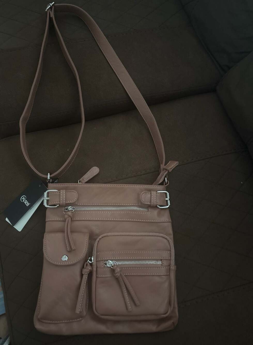 MultiSac Zippy Multi-Pocket Crossbody Bag, Tan - Picture 7 of 7